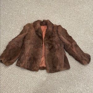 Women's Brown real Fur coat